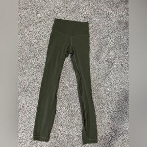 Olive green lululemon 25” leggings